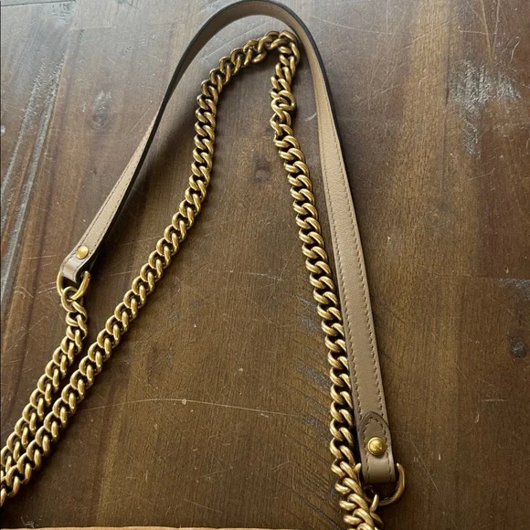 Gucci Tan Double G Marmont Medium Velvet Shoulder Bag - Picture 4 of 9